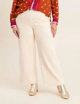 Pantalon large velours ivoire femme offre à 49,99€ sur Bréal