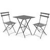 Table carrée 60x60cm + 2 chaises pliantes Rome - anthracite offre à 99,9€ sur Retif