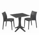 Kit 1 table et 2 chaises extérieures PVC anthracite offre à 99,99€ sur Retif