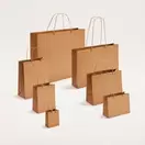 Sac papier luxe métallisé laiton poignées cordelières - par 12 offre à 0,5€ sur Retif