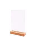 Porte-affiche PMMA transparent A5 avec socle bois offre à 9,99€ sur Retif