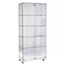 Vitrine socle blanc top verre 4 tablettes + serrure 80x40x180cm offre à 299,99€ sur Retif