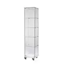 Vitrine colonne verre socle blanc et serrure L40xP40xH180cm offre à 199,99€ sur Retif