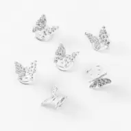 Spirales à cheveux avec strass papillon couleur argentée - Lot de 6 offre à 2,5€ sur Claire's