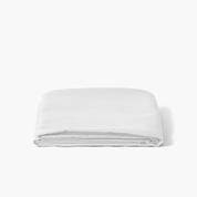 drap de lit satin de coton lavé bio quartz blanc