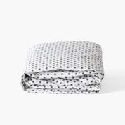 Drap housse percale de coton Neo anthracite géométrique - Confort et élégance pour votre literie