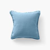 Housse de coussin lin lavé Songe bleu baltique