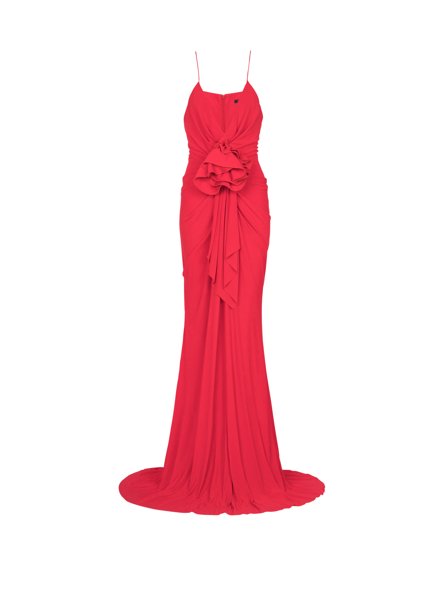 Robe longue plissée à détail fleur | Rouge offre à 4950€ sur Printemps