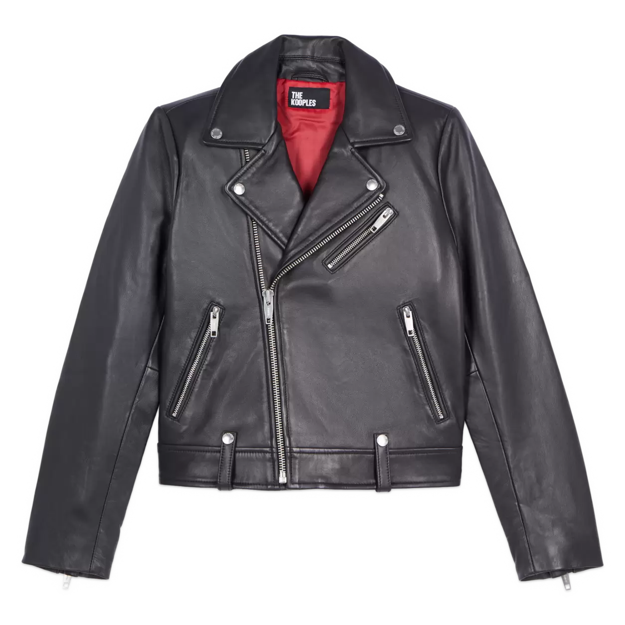 Blouson motard en cuir | Noir offre à 425€ sur Printemps