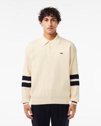 Pull relaxed fit en coton fabriqué en France offre à 190€ sur Lacoste