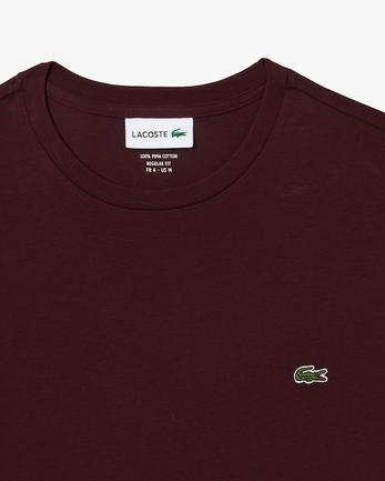 T-shirt col rond en jersey de coton Pima uni offre à 65€ sur Lacoste