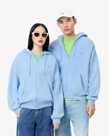 Sweatshirt à capuche loose fit effet délavé offre à 180€ sur Lacoste