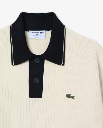 Pull polo relaxed fit fabriqué en France offre à 180€ sur Lacoste