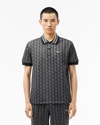 Polo classic fit jacquard monogramme offre à 140€ sur Lacoste