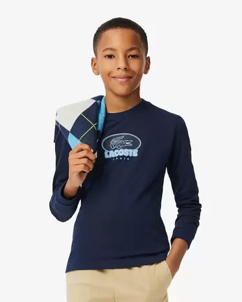 T-shirt coton épais imprimé badge offre à 45€ sur Lacoste