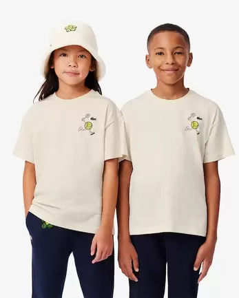 T-shirt coton imprimé balle de tennis offre à 45€ sur Lacoste