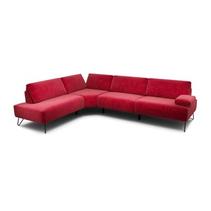 Canapé d'angle gauche fixe Cosy2 en velours Diva rouge passion offre à 3099€ sur Cuisines Schmidt