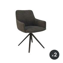 Chaise pivotante Amsterdam en tissu gris anthracite et pieds métal noir - lot de 2 offre à 739€ sur Cuisines Schmidt