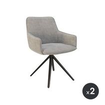 Chaise pivotante Amsterdam en tissu gris clair et pieds métal noir - lot de 2 offre à 729€ sur Cuisines Schmidt