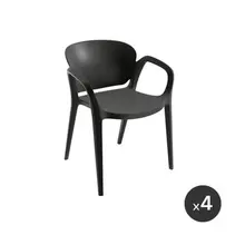 Chaise Octave en résine noire intérieur extérieur - lot de 4 offre à 360€ sur Cuisines Schmidt