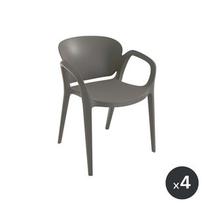 Chaise Octave en résine taupe intérieur extérieur - lot de 4 offre à 288,11€ sur Cuisines Schmidt