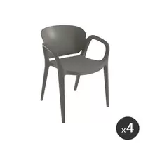 Chaise Octave en résine taupe intérieur extérieur - lot de 4 offre à 360€ sur Cuisines Schmidt