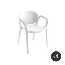 Chaise Octave en résine blanche intérieur extérieur - lot de 4 offre à 360€ sur Cuisines Schmidt