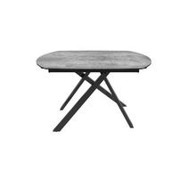 Table à manger extensible Stromboli en céramique et piètement acier noir 130-190 cm - finition gris clair offre à 2449€ sur Cuisines Schmidt