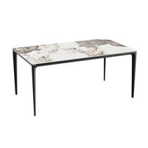 Table à manger Valencia en céramique et piètement acier noir l.160 cm - finition Marbre Calacatta offre à 1699€ sur Cuisines Schmidt