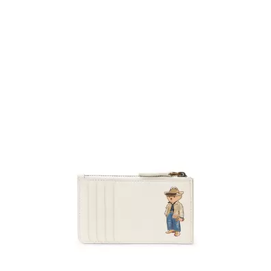 Porte-cartes Polo Bear zippé en cuir offre à 199€ sur Ralph Lauren