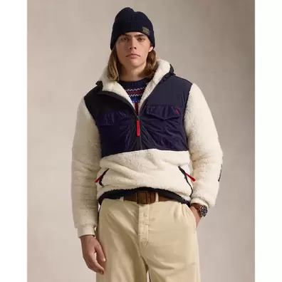 Sweat à capuche hybride en sherpa offre à 299€ sur Ralph Lauren