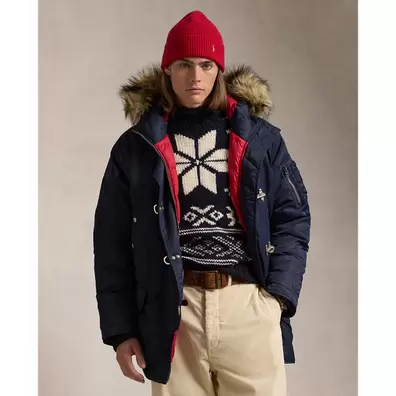 Parka en duvet avec fausse fourrure offre à 999€ sur Ralph Lauren