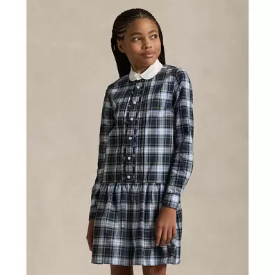 Robe-chemise écossaise en popeline offre à 149€ sur Ralph Lauren