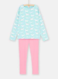 Pyjama bleu océan et rose à imprimé licorne pour enfant offre à 9,99€ sur DPAM
