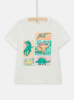 T-shirt écru animation dinosaures pour garçon offre à 9,99€ sur DPAM