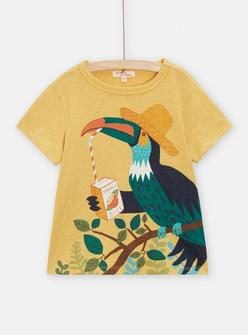 T-shirt jaune animation toucan pour garçon offre à 6,49€ sur DPAM