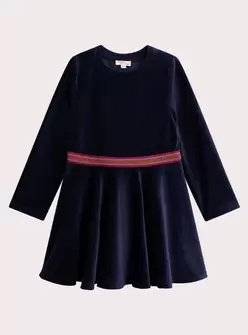 Robe marine en velours cotelé et lurex pour fille offre à 13,79€ sur DPAM