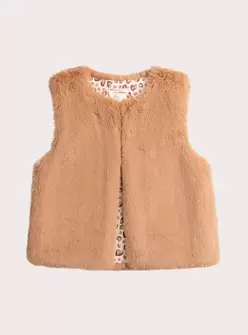 Cardigan réversible en fourrure marron pour fille offre à 23,99€ sur DPAM