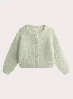 Cardigan en maille plume irisée vert pour fille offre à 22,99€ sur DPAM