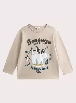 T-shirt gris animation banquise pour garçon offre à 12,99€ sur DPAM