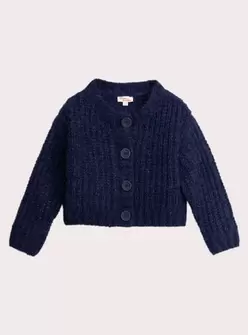 Cardigan bleu marine en maille plume pour fille offre à 19,99€ sur DPAM