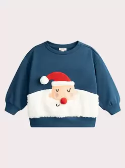 Sweat bleu animation Père Noël pour garçon offre à 25,99€ sur DPAM