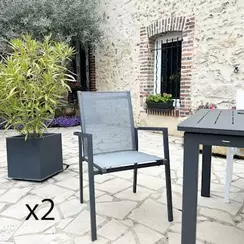 Fauteuil de jardin gris anthracite en aluminium (lot de 2) OSLO offre à 179,4€ sur Pier Import