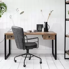 Bureau bois recyclé métal 2 tiroirs BRISBANE offre à 584,1€ sur Pier Import