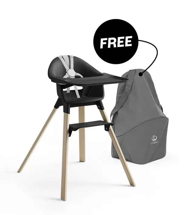 Chaise haute Stokke® Clikk™ avec sac de voyage offre à 29€ sur Stokke