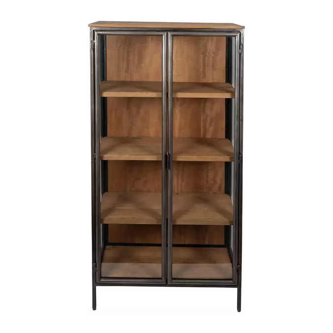 Cabinet 2 portes en manguier naturel et fer H180cm - Tucson offre à 1099€ sur Geneviève Lethu