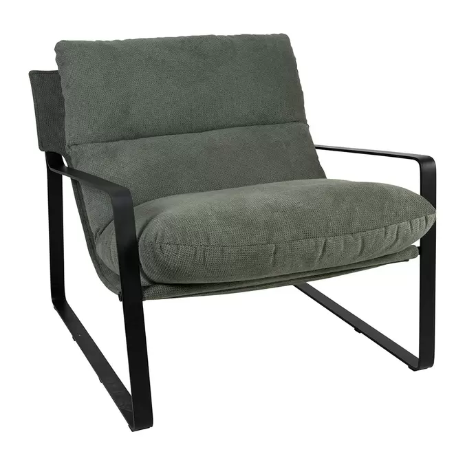 Fauteuil en tissu kaki et fer noir - Torsten offre à 269€ sur Geneviève Lethu