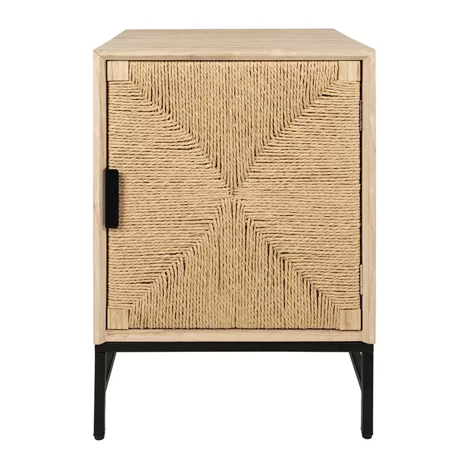 Table de chevet 1 porte en naturel et noir - Kenda offre à 99,9€ sur Geneviève Lethu