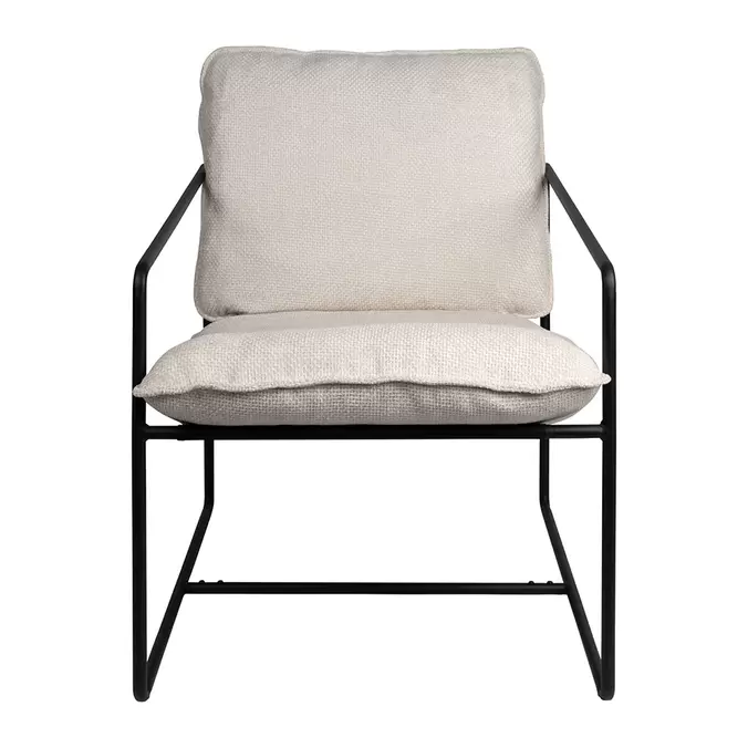 Fauteuil en tissu et fer écru - Elément offre à 199€ sur Geneviève Lethu