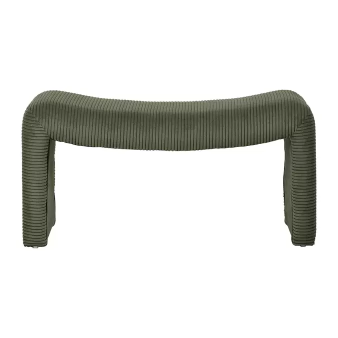 Banc en velours côtelé vert - Minimal offre à 199€ sur Geneviève Lethu